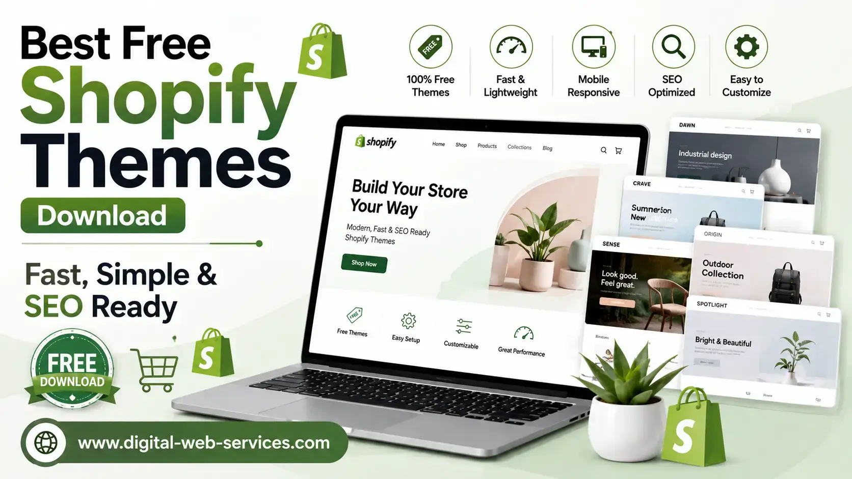 Best Free Shopify Themes Download – Fast, Simple & SEO Ready