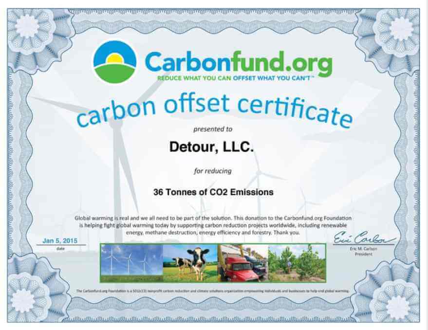 Carbonfund certificate