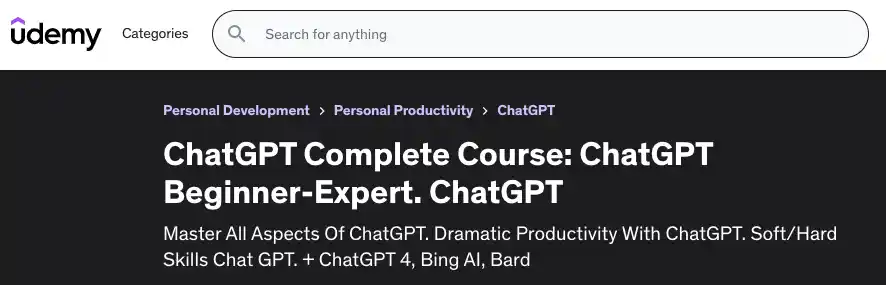 ChatGPT Complete Course_ ChatGPT Beginner-Expert. ChatGPT