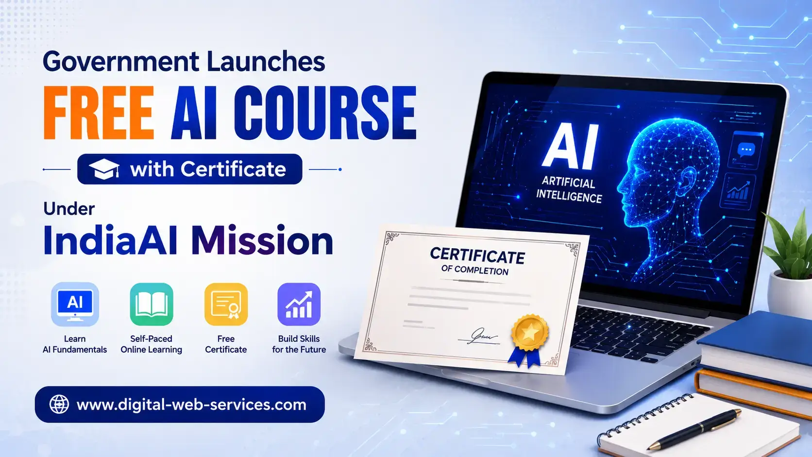 Government Launches Free AI Course with Certificate Under IndiaAI Mission