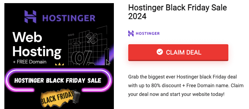 Hostinger Black Friday Sale