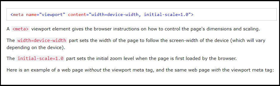 Meta viewport