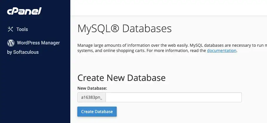My SQL database