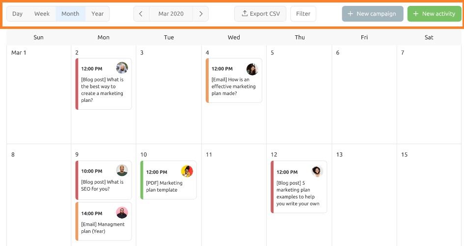 SEMrush Marketing Calendar