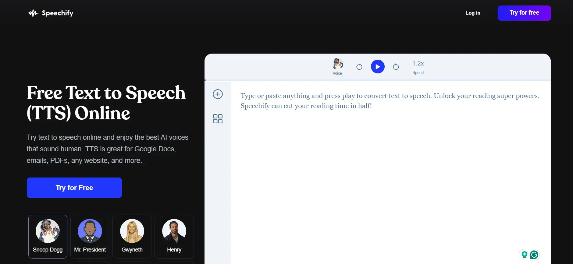 Speechify AI Text to voice converter tool