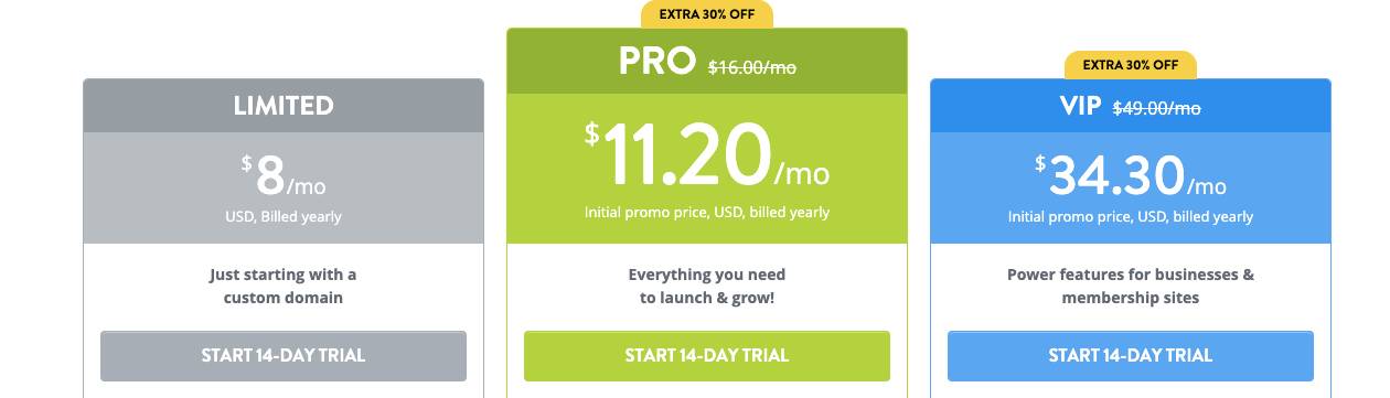 Strikingly 14 days free trial