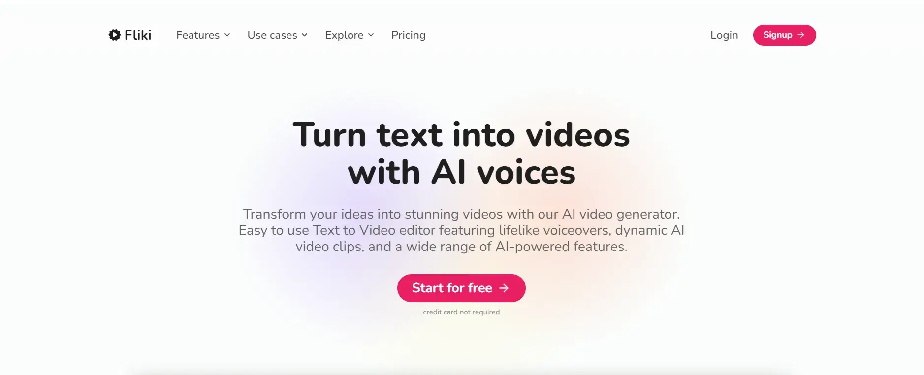 Text into Voice converter Tool - Fliki