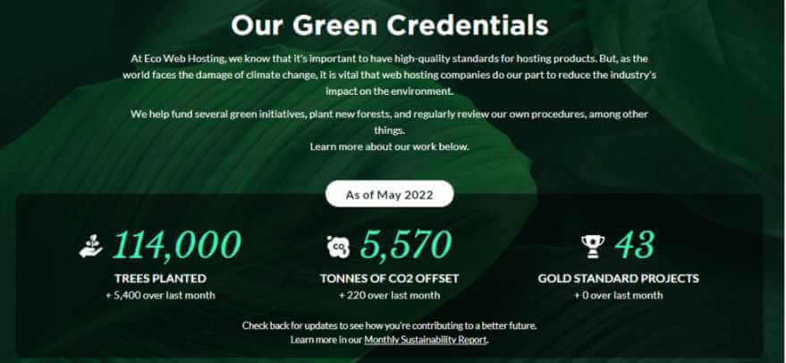 extra green efforts by Eco Web Hosting