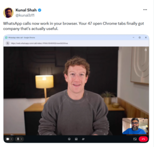 WhatsApp Web Calling Features Announced by Kunal Shah